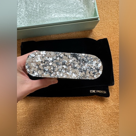 NWT RARE Edie Parker Mini Lara Clutch - Silver Confetti - Picture 11 of 12